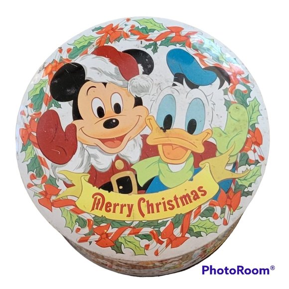 Vintage Walt Disney Christmas Mickey Mouse American Candy Tin Collectors - Picture 1 of 10
